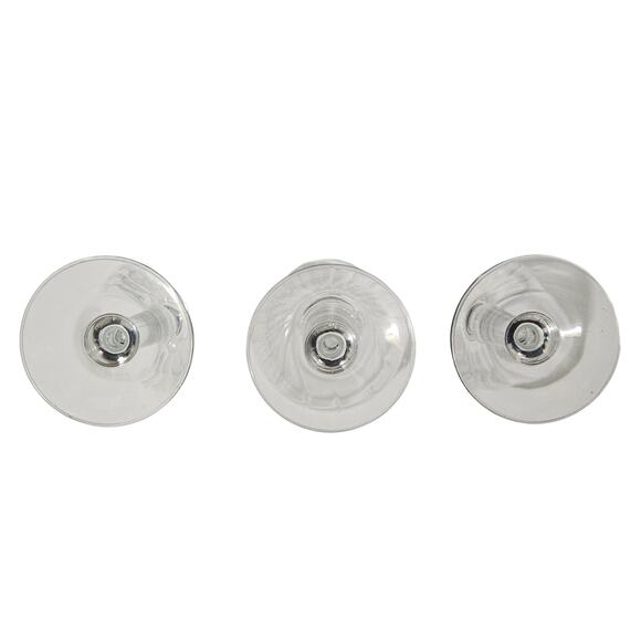 Set of 3 Libbey Clear Ribbed Optic Twist Goblets 7.5" Vintage USA Stemware - Picture 3 of 3